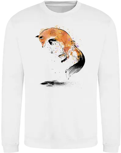 Red Fox Jumping Into Snow