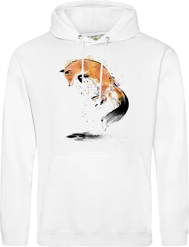 Red Fox Jumping Into Snow