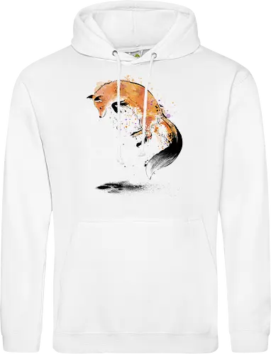 Red Fox Jumping Into Snow
