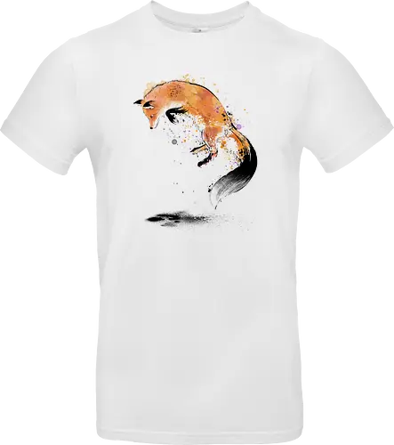 Red Fox Jumping Into Snow