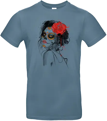 Diá de los muertos - art, mexico, mexiko, sketch, drawing, muertos, girl, rose, 2nd november, november, culture, kultur, day of the dead, dead - Standard T-Shirt