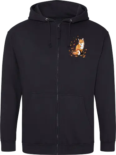 Fox in the Night - fox, fuchs, art, kunst, cute, niedlich - Zip Hoodie