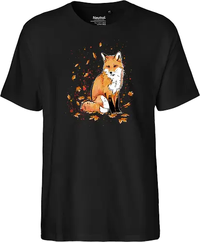 Fox in the Night - fox, fuchs, art, kunst, cute, niedlich - Fairtrade T-Shirt