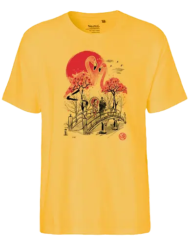 Flamingo Garden - art, kunst, flamingo, japan, nippon, hanami - Fairtrade T-Shirt