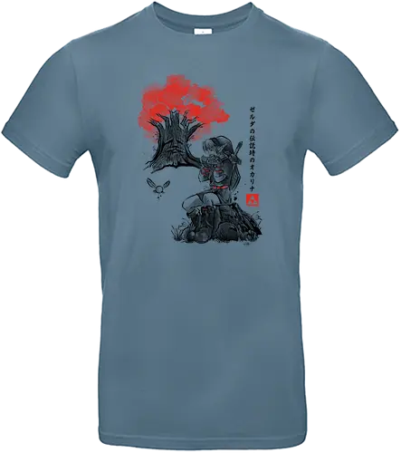 The Great Tree Sumi-e - Hero of Time, games, navi, tree, ocarina, time, retrogames, gaming, Princess - Standard T-Shirt