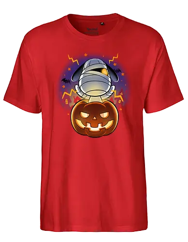 Halloween Island - animal, Crossing, mummy, dog, hund, mumie, pumpkin, kürbis - Fairtrade T-Shirt