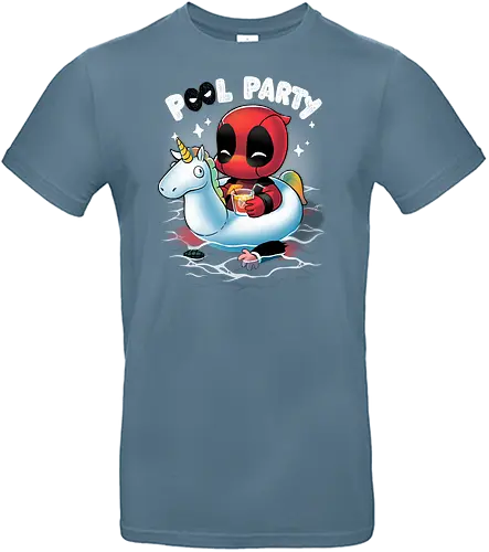 Pool Party - pool, Schwimmtier, comic, hero, unicorn, einhorn - Standard T-Shirt