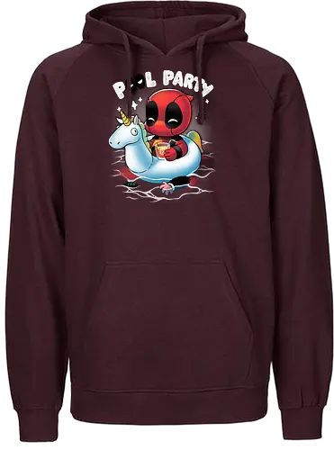 Pool Party - pool, Schwimmtier, comic, hero, unicorn, einhorn - Fairtrade Hoodie