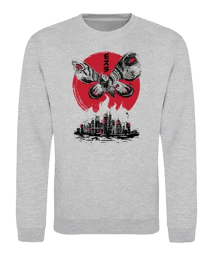 Giant Moth Attack - moth, kaiju, japan, nippon, monster, attack, movie, film, titan - Sweatshirt