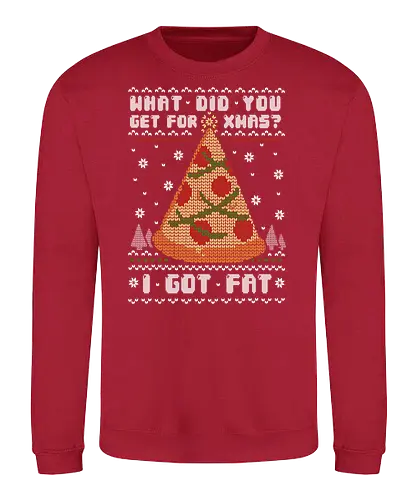 Fatty Christmas - weihnachten, pizza, Fat, holiday weight, Ugly christmas swter, Ugly swter - Sweatshirt