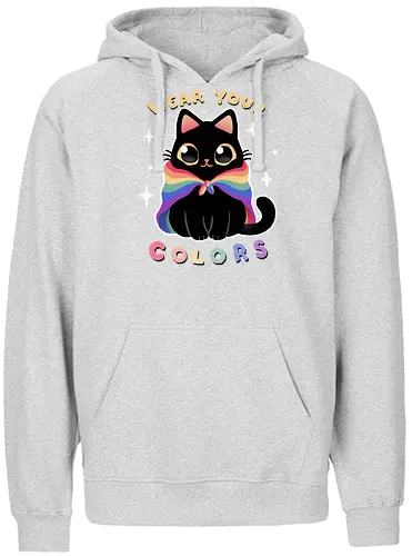 Wear your colors - cat, katze, regenbogen, Lgbtq, pride, rainbow - Fairtrade Hoodie
