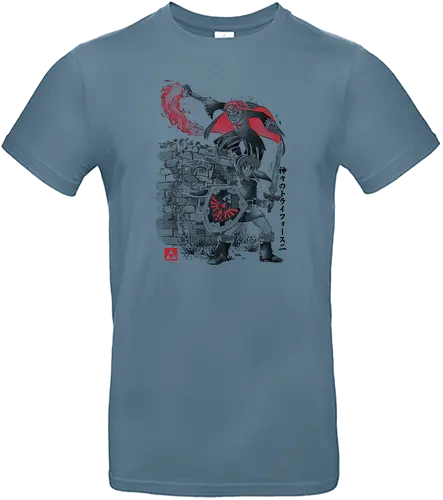 Between Worlds Sumi-e - worlds, gaming, rpg, sword, retrogaming, videogames, Hero of Time - Standard T-Shirt