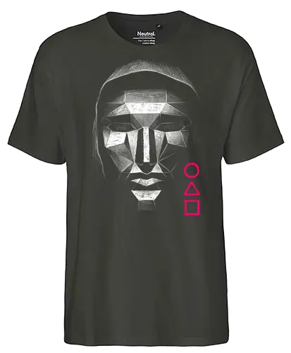 Squid Mask - squid, game, k-drama, evil, lder - Fairtrade T-Shirt