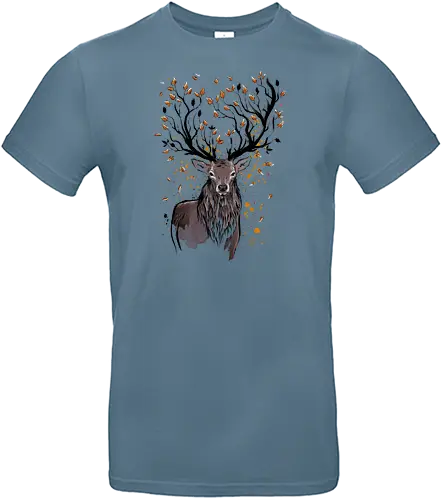 Autumn Feeling - deer, stag, hirsch, autumn, herbst, wald, forest, laub, lves - Standard T-Shirt
