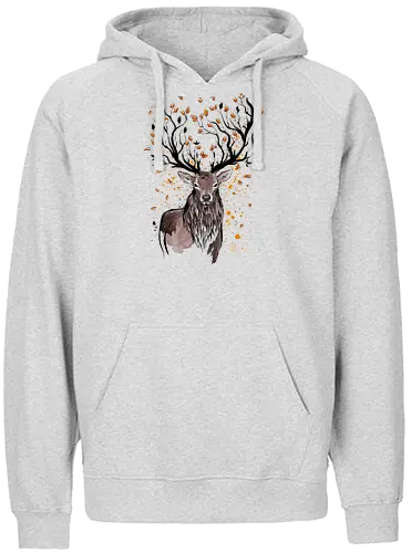 Autumn Feeling - deer, stag, hirsch, autumn, herbst, wald, forest, laub, lves - Fairtrade Hoodie