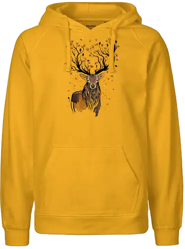 Autumn Feeling - deer, stag, hirsch, autumn, herbst, wald, forest, laub, lves - Fairtrade Hoodie