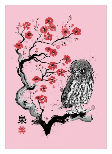 Fukurō Sumi-e