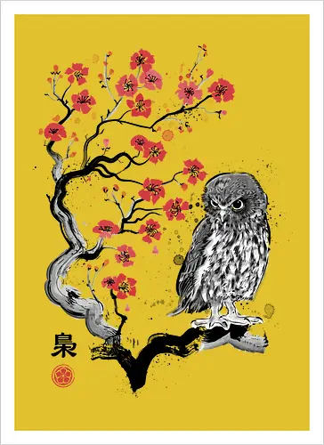 Fukurō Sumi-e