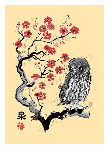 Fukurō Sumi-e