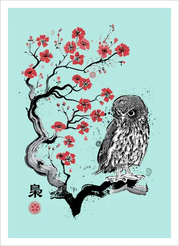 Fukurō Sumi-e