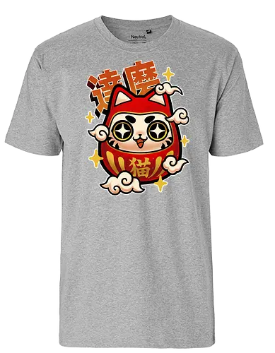 Neko Daruma - daruma, cat, katze, cute, japan - Fairtrade T-Shirt