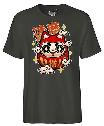 Neko Daruma - daruma, cat, katze, cute, japan - Fairtrade T-Shirt