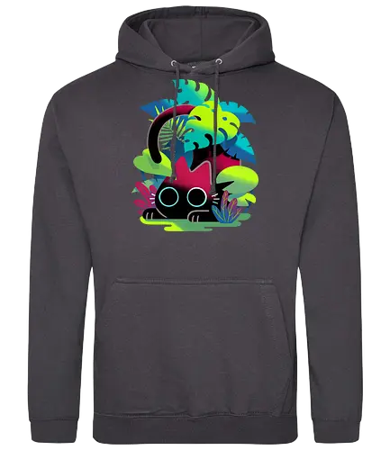 Hide and seek - cat, katze, cute, plants, monstera - Standard Hoodie