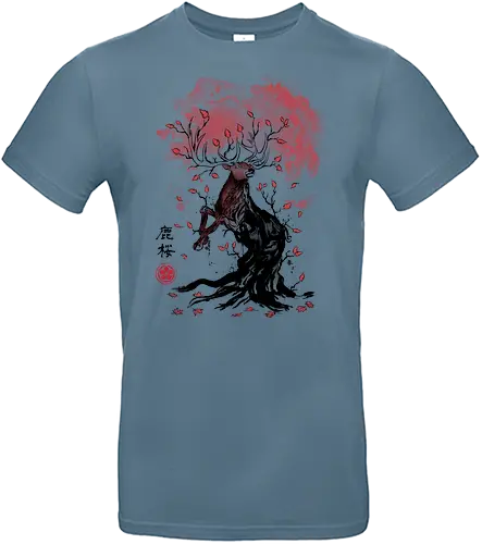 Deer Tree - japan, deer, hirsch, nippon, kunst, art, animal, tier - Standard T-Shirt