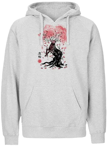 Deer Tree - japan, deer, hirsch, nippon, kunst, art, animal, tier - Fairtrade Hoodie