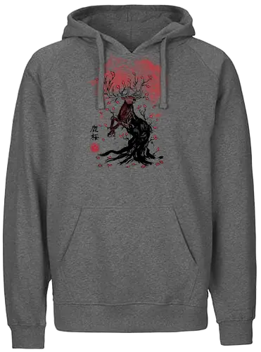 Deer Tree - japan, deer, hirsch, nippon, kunst, art, animal, tier - Fairtrade Hoodie