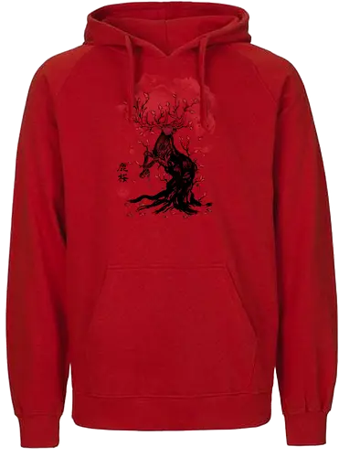 Deer Tree - japan, deer, hirsch, nippon, kunst, art, animal, tier - Fairtrade Hoodie