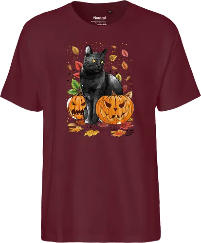 Cat Leaves and Pumpkins