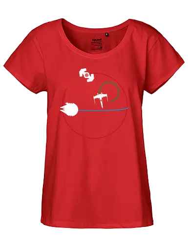 Neon Space Battle - neon, Space battle, scifi, space opera, spaceship - Fairtrade Girl Shirt