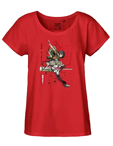 Soldier Mikasa - aot, attack, titan, anime, jäger - Fairtrade Girl Shirt