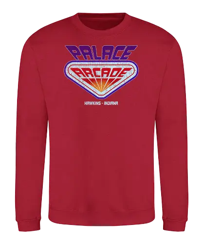 Palace Arcade - stranger kids, eleven, will, mike, dustin, lucas, tv, series, arcade, serie, classic gaming - Sweatshirt