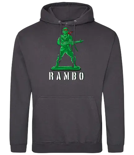 Plastic Rambo - rambo, sylvester stallone, m60, plastic soldier, fun, green berets, elite, veteran - Standard Hoodie