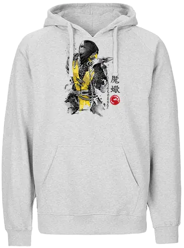 Fire Warrior sumi-e - gaming, movie, warrior, martial arts, combat, mortal, bt em up - Fairtrade Hoodie