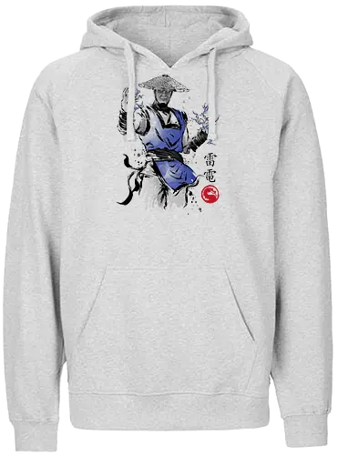 Thunder God sumi-e - gaming, movie, martial arts, bt em up - Fairtrade Hoodie
