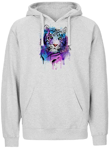Tiger Watercolor - tiger, art, kunst, animal, tier - Fairtrade Hoodie
