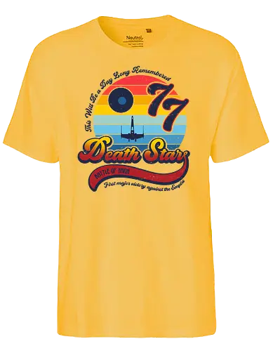 A day long remembered - scifi, space opera, star, 77, retro, fun, victory - Fairtrade T-Shirt