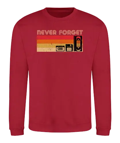 Never Forget - VHS, video, Diskette, tape, kassette, retro - Sweatshirt