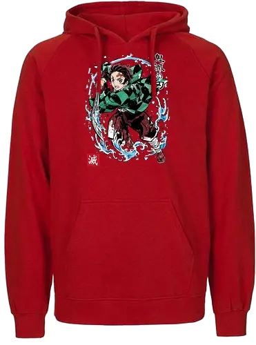 Tanjiro sumi-e - Tanjirou, demon, slayer, manga, anime - Fairtrade Hoodie