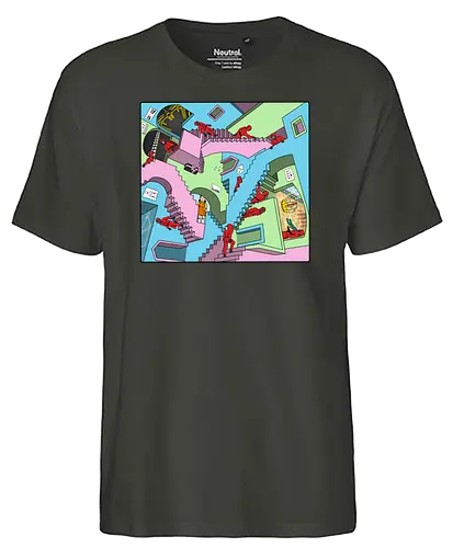 Squid Relativity Staircase - squid, game, art, Kor - Fairtrade T-Shirt