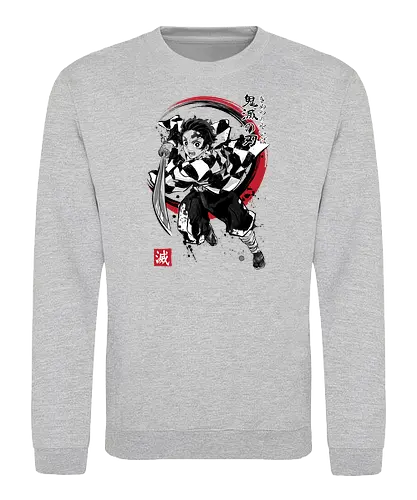 Slayer sumi-e - demon, slayer, sumi-e, Tanjirou, anime, manga - Sweatshirt