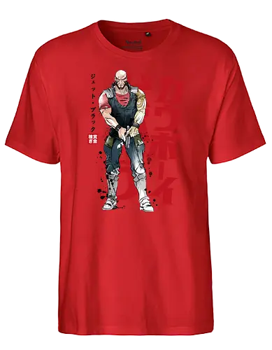 Jet sumi-e - space cowboy, bounty hunter, cowboy, jet, anime - Fairtrade T-Shirt