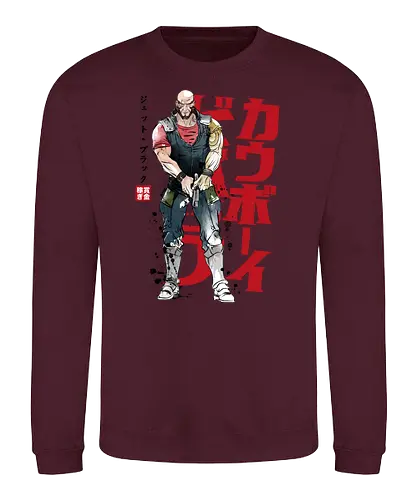 Jet sumi-e - space cowboy, bounty hunter, cowboy, jet, anime - Sweatshirt
