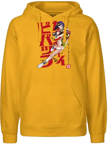 Faye sumi-e - space cowboy, bounty hunter, faye, anime - Fairtrade Hoodie