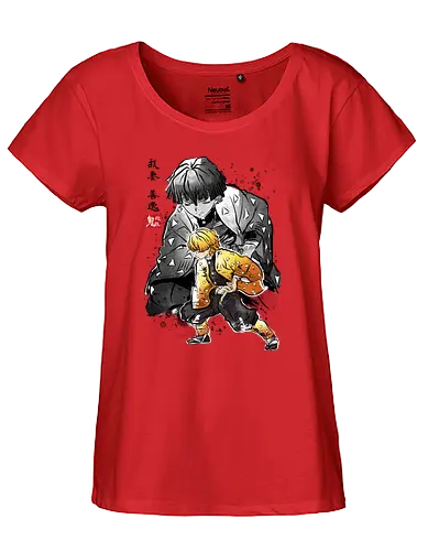Zenitsu sumi-e - demon, slayer, Zenitsu, anime, manga - Fairtrade Girl Shirt