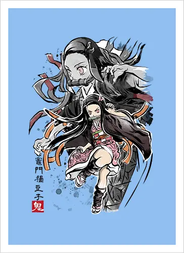 Demon Nezuko sumi-e