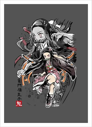 Demon Nezuko sumi-e